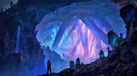 x px P Descarga gratis Cueva de cristal cristal fantasía cueva paisaje Fondo
