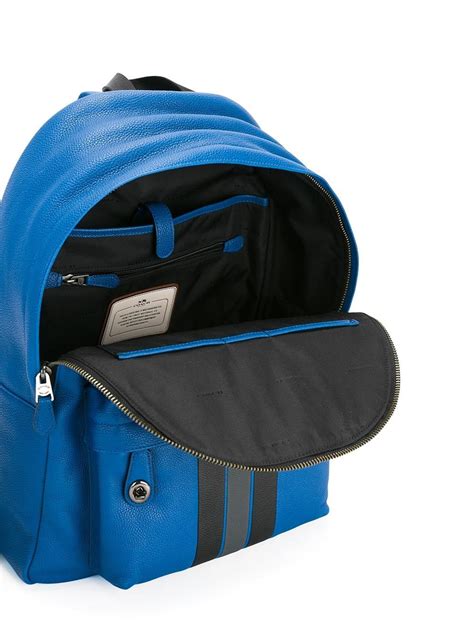 Coach Denim Striped Zipped Backpack In Blue For Men Lyst