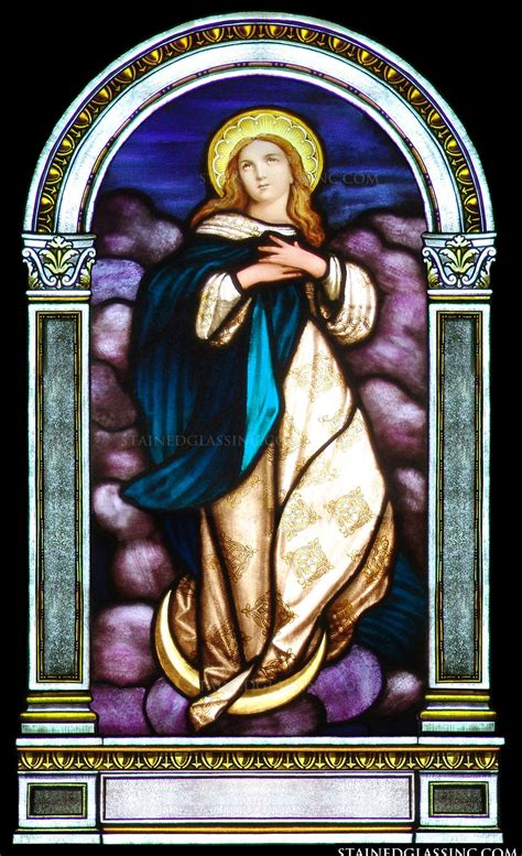 Madonna Religious Stained Glass Window