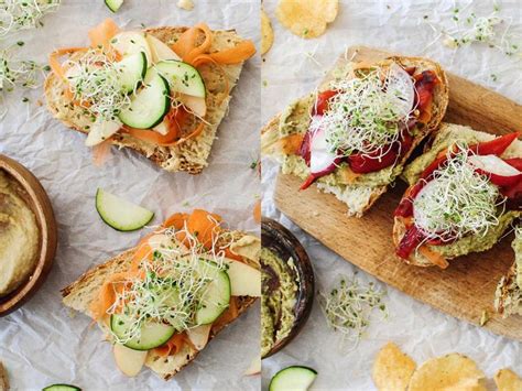 One Recipe Two Meals Open Faced Veggie Sandwiches With Hummus Recipe Bev Weidner Food Network