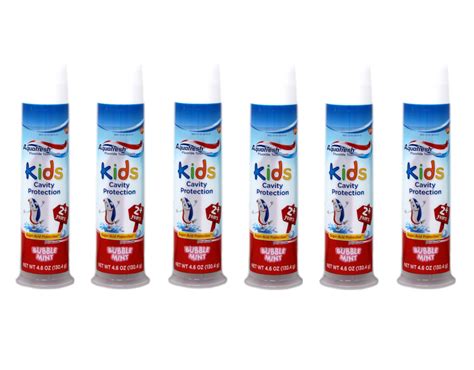 6 Pack Aquafresh Kids Cavity Protection Toothpaste Bubblemint 46 Oz