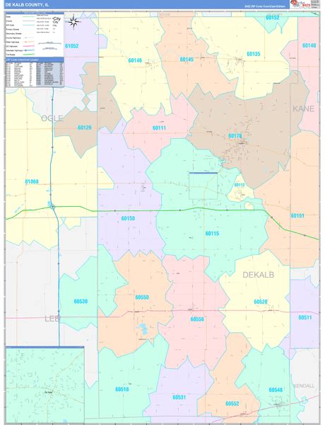 Dekalb County Il Wall Map Color Cast Style By Marketmaps Mapsales