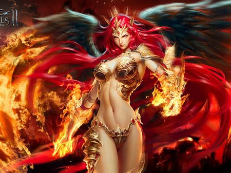 | the long dark #1 подробнее. League of Angels 2 characters Mikaela Angel girl Skill magic red long hair magic fire art HD ...