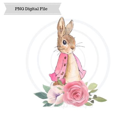 Peter Rabbit Pink Flopsy Bunny Png Sublimation Design Baby T Shirt