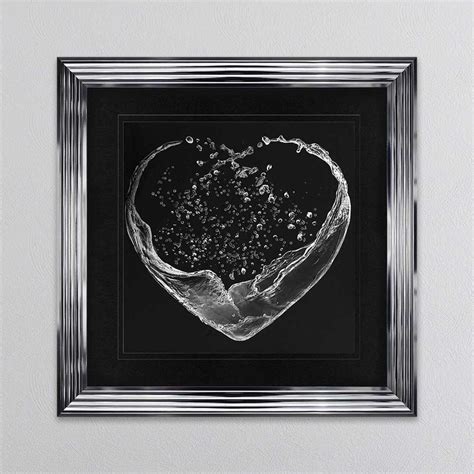 See more ideas about heart wall decor, heart wall art, heart art. SHH INTERIORS SILVER LIQUID HEART ON BLACK FRAMED WALL ART | 1Wall