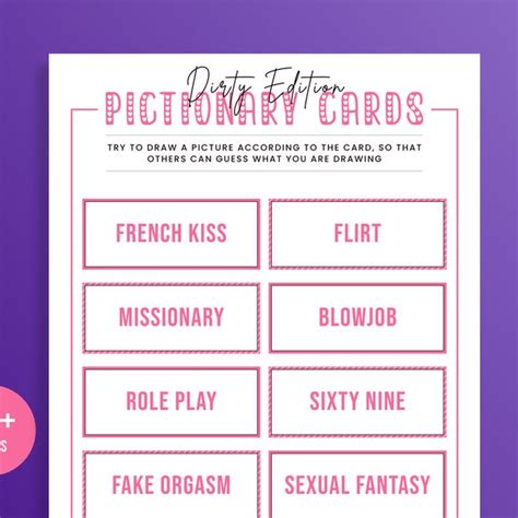 Sex Pictionary Cards Etsy