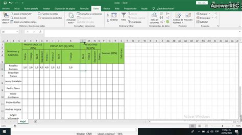 Excel Notas4 Youtube