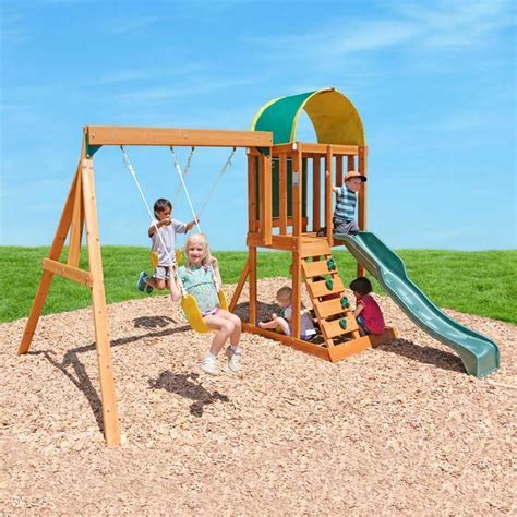 Swing Set Playground Outdoor Cedar Summit Premium Backyard Wooden Kids