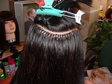 Try a different method, like micro braids with a leave out. Brazilian knots | Headband hair extensions, Hair ...