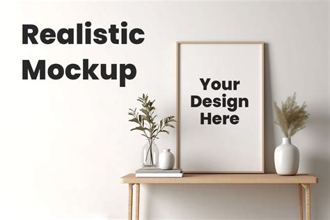 Simplistic Poster Mockup Print Template Graphic By Anast · Creative Fabrica