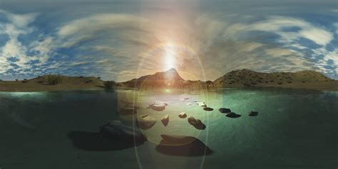 Hdri High Resolution Map Sunset Over A Mountain Lake The Light Over