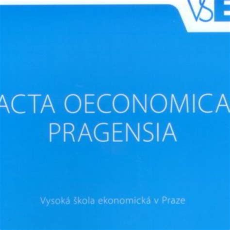 The faculty of management and economics (frequently referred to by its german abbreviation: Acta PRAGENSIA | Prague University of Economics and ...