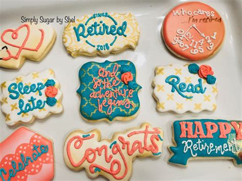 Shop for happy retirement celebration party supplies, retirement decorations, party favors retirement party supplies & decorations — retirement party ideas. Retirement cookies | Cookie decorating, Sugar cookies, Royal icing cookies