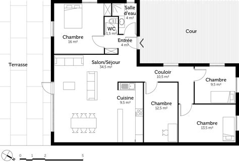 Plan De Maison En L De Plain Pied Avec 3 Chambres PagesJaunes