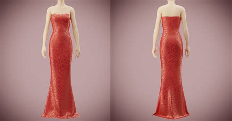 Artstation Elegant Sequin Silk Dress 3d Model Resources