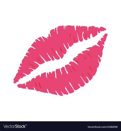 Red Lipstick Kiss On White Background Royalty Free Vector