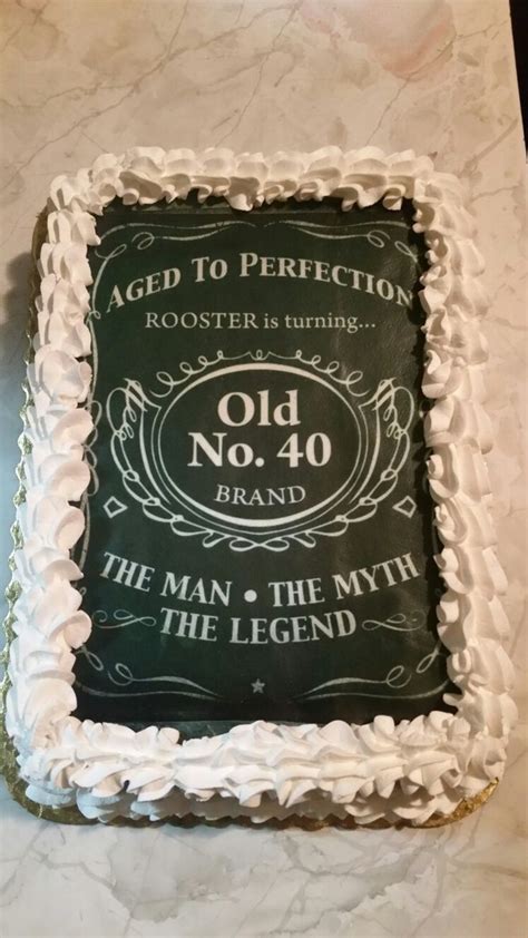 The following 40th birthday sayings imply wisdom and can be used for people who are more sensitive. 40th birthday cake...designed after Jack Daniels for The ...