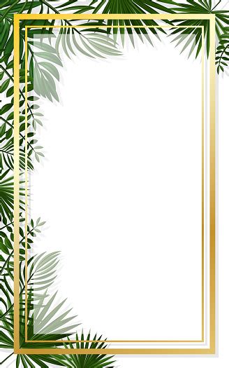 vertical golden frames   background  tropical greenerysummer