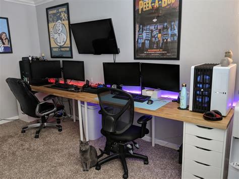 His And Hers Battlestations A Kitty Gamerroomdiy Game Room