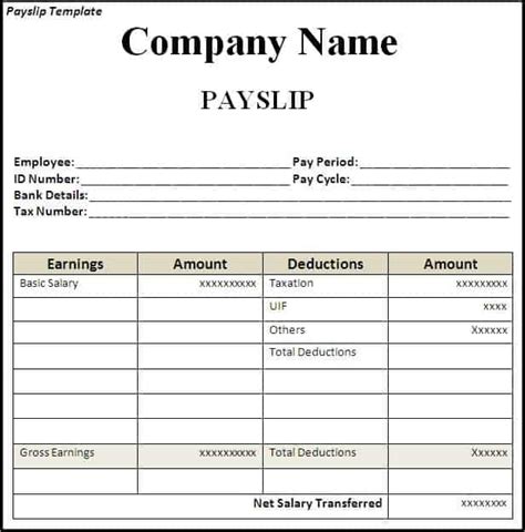 Top 5 Free Payslip Templates Word Templates Excel Templates