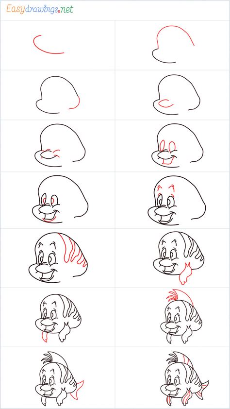 How To Draw Flounder Step By Step At How To Draw