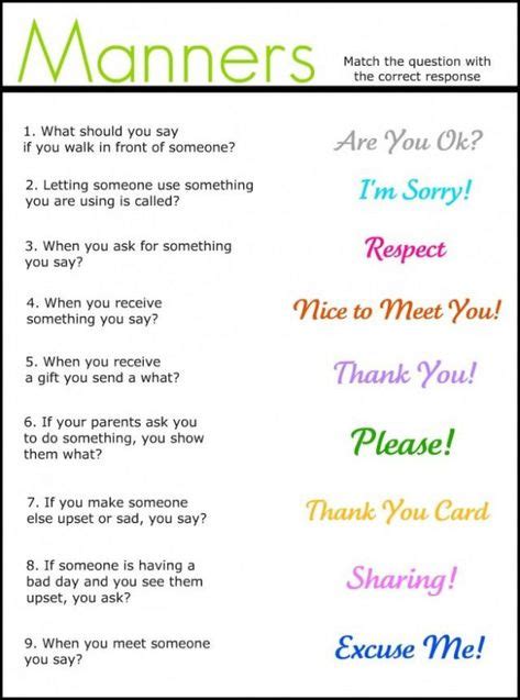 Purple Petal Respect Myself And Others Manners Worksheet For Respect