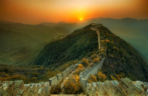 Nature Walls Great Wall Of China Mountain Landscape Wallpapers Hd Desktop And Mobile