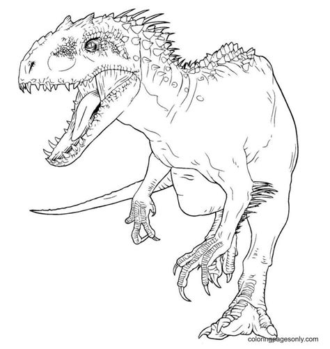 Dinosaur Jurassic World T Rex Coloring Page Free Printable Coloring