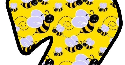 Abecedario De Abejas En Fondo Amarillo Yellow Alphabeth With Bees