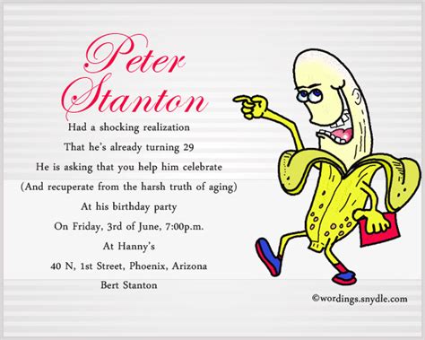 Funny Birthday Party Invitation Wording Wordings And Messages