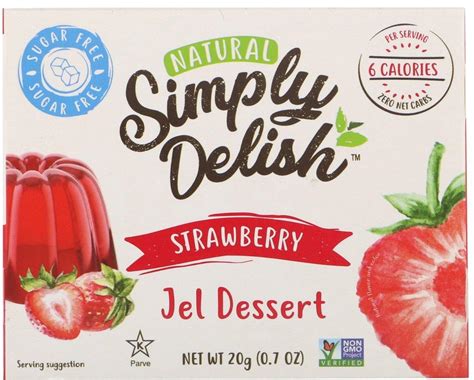 natural simply delish sugar free strawberry jel dessert 20 g