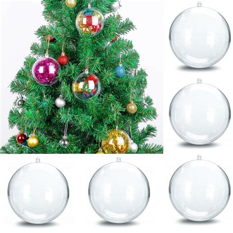 Pcs Clear Balls Fillable Baubles Sphere For Christmas Tree Ornament Wedding Ebay