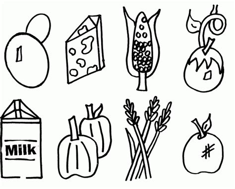 Free printable food coloring pages for kids. Snacks Coloring Page - Coloring Home
