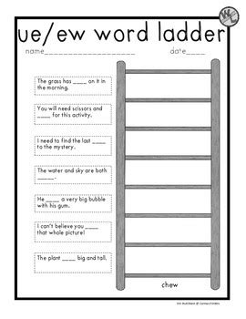 1st grade games, videos and worksheets. Word Ladders: Diphthongs (1st and 2nd grade) by Emily Hutchison | TpT