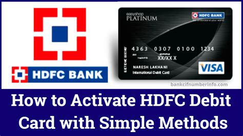 How To Activate Hdfc Debit Card Using Internet Banking And Atm Bank Cif