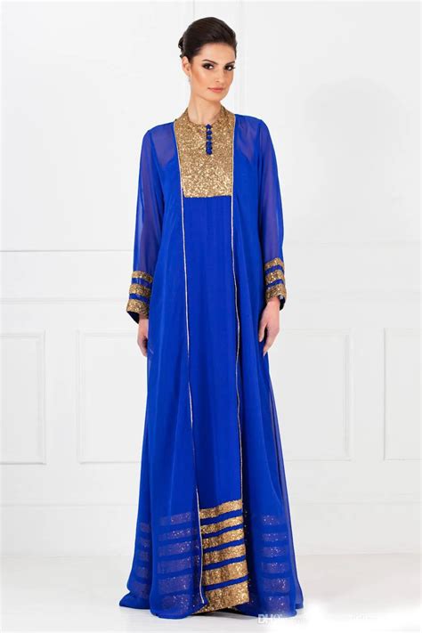 vintage royal blue dubai arabic kaftan muslim formal arabic style evening dresses with long