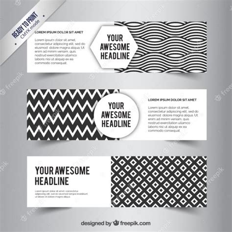 Premium Vector Abstract Black And White Banners
