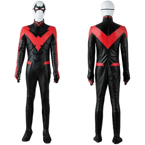 Batman Young Justice Nightwing New 52 Red Suit Cosplay Costume Outfit