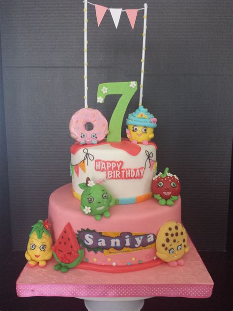 Lotte's 7th year old cake. Shopkins Birthday cake for 7 year old | Shopkins birthday cake, Birthday cake, Shopkins birthday