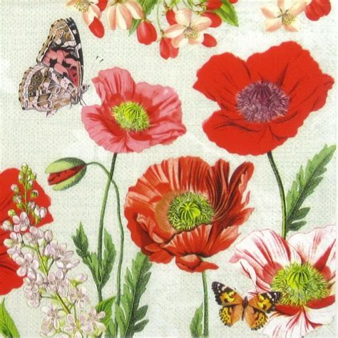 Paper Napkin Poppy Field Paper Napkins For Decoupage Decoupage