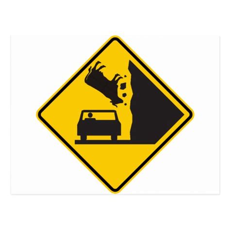 Falling Cow Zone Highway Sign Postcard