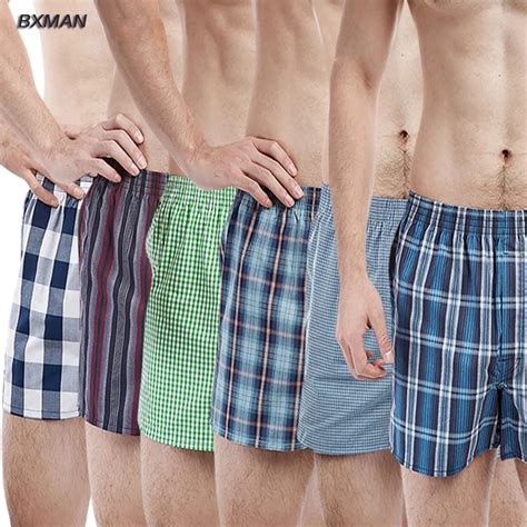 BXMAN High Quality Woven Cotton Brand Classic Men Boxer Shorts Men S Underwear Plaid Color