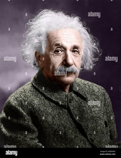 Coloured Portrait Of German Swiss Us Physicist Albert Einstein 1879
