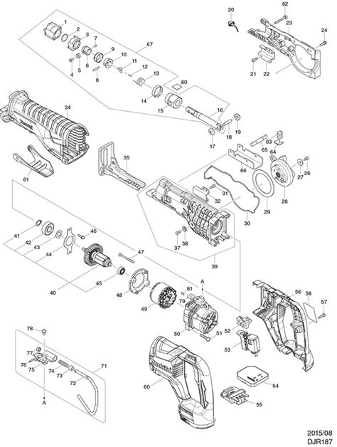 Makita Djr187 Cordless Brushless Reciprocating Saw Spare Parts Part