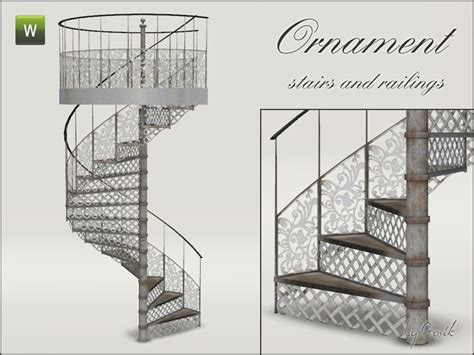 The Sims Resource Ornament Spiral Stairs And Railings