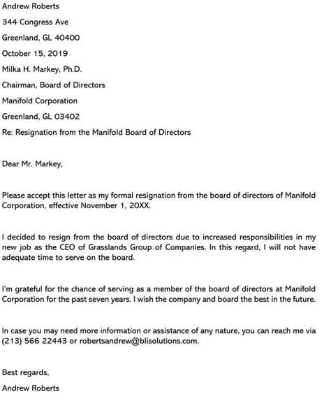 Learn what information to include in a resignation letter and how to keep it short and simple. Resignation Letter Effective Immediately Elegant Board ...