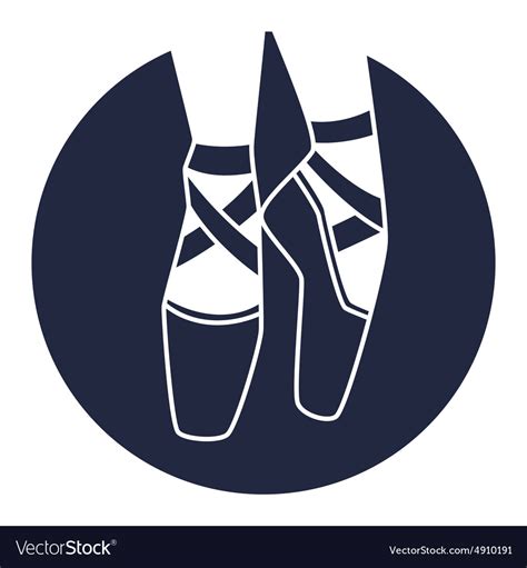 Emblem Of Dance Studio With Ballet Pointe Shoes Vector Image