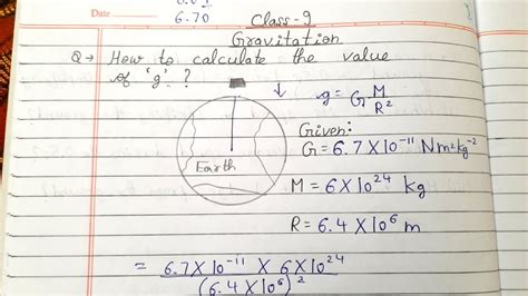 How To Calculate The Value Of G98 Ms2 Class 9 Gravitation
