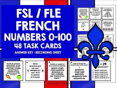 French Numbers 0 100 Task Cards Teaching Resources