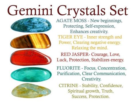 Gemini Crystals Set Gemini Crystal Set Crystals For Gemini Etsy In